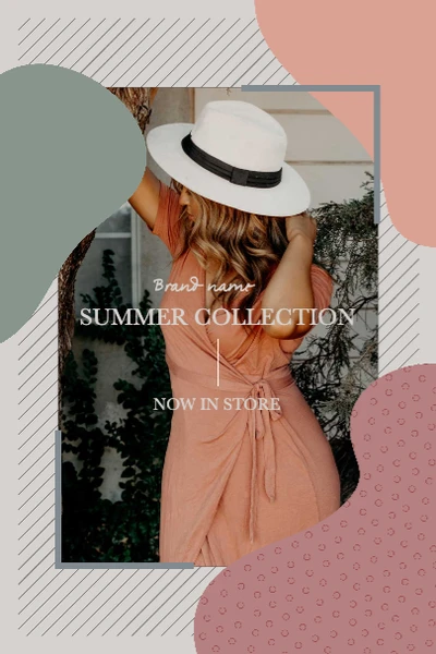 Template Chic Peach Summer Collection Poster Ad