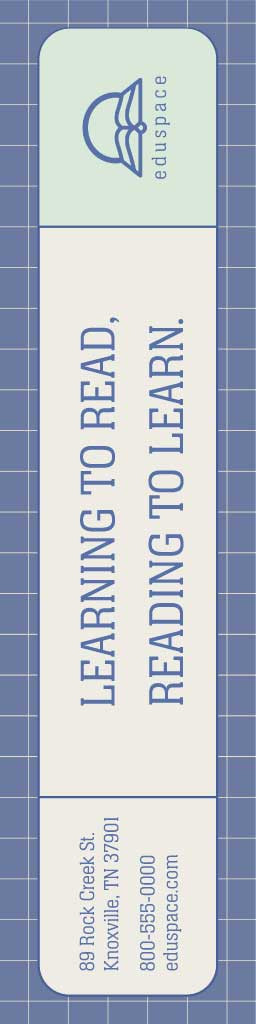 Template Elegant Blue Bookmark Voucher Template Design