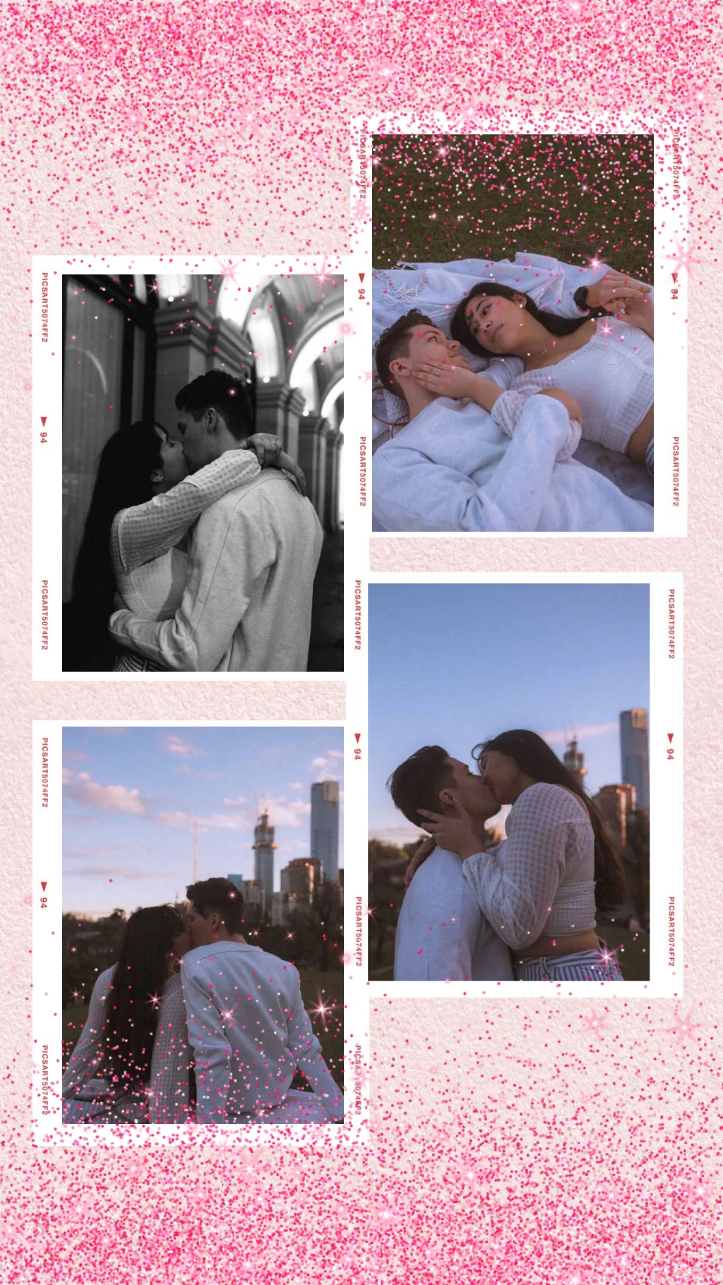 Romantic Pink Love Story Photo Collage Post