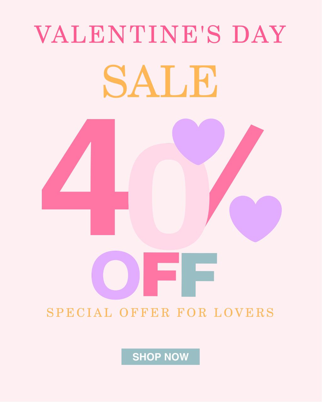 Pink Valentine's Day Adorable Sale Poster