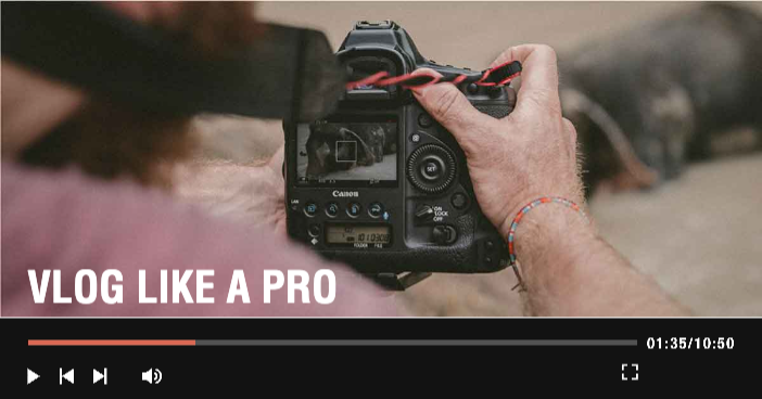 Template Professional Vlogging Tips Video Post Black Red