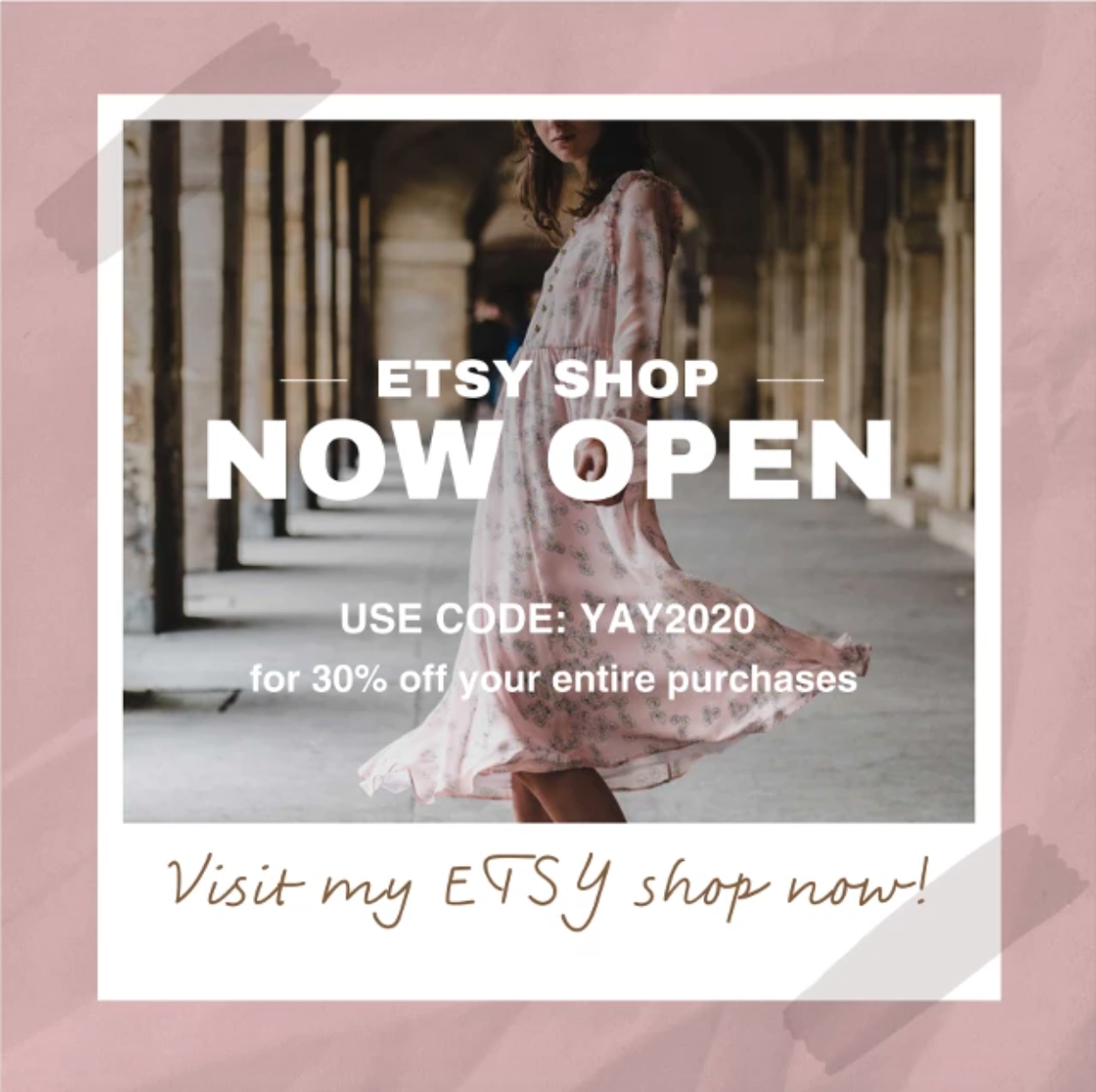 Chic Pink Etsy Shop Ad Template Design