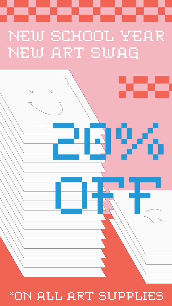 Template Back-to-School Art Supplies Sale Poster