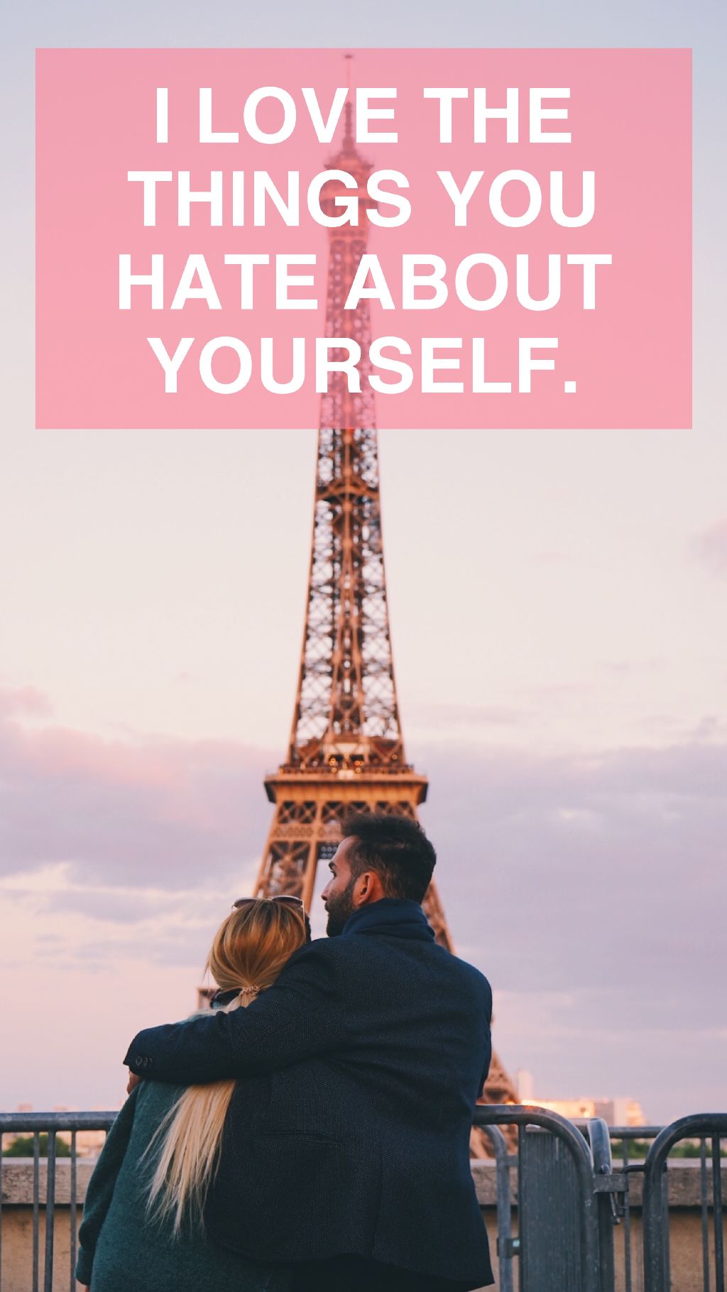 Romantic Paris Getaway Love Message Poster