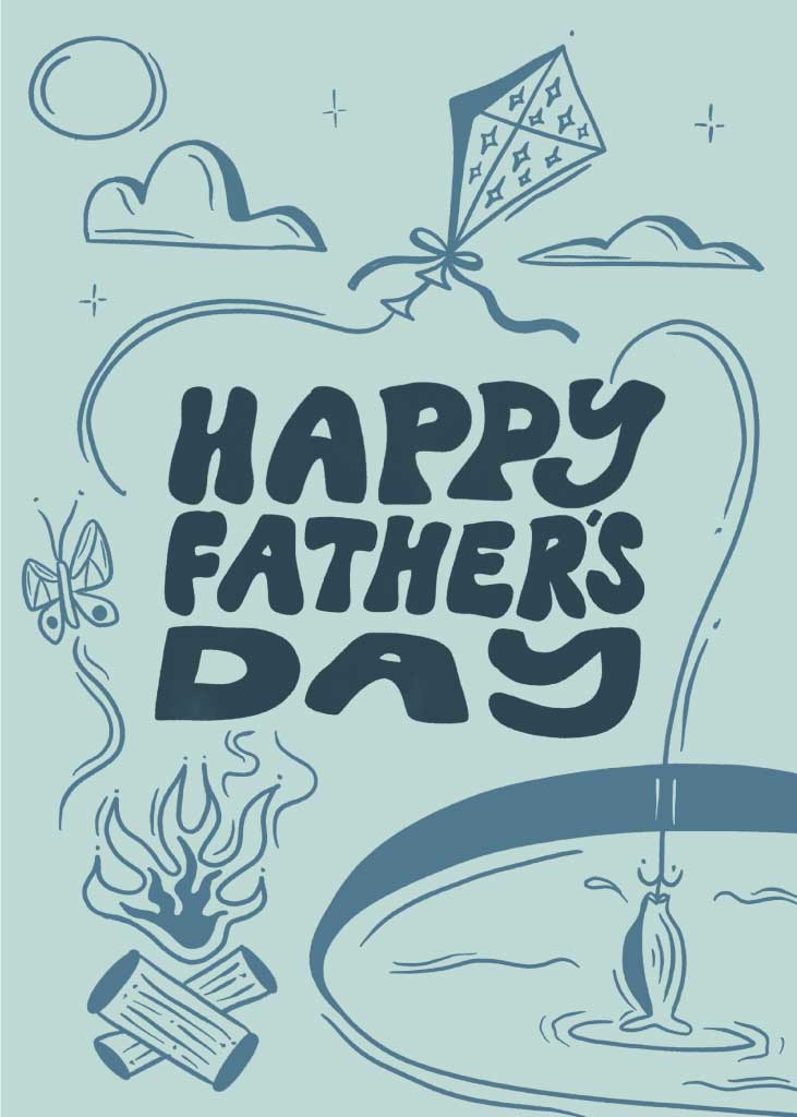 Happy Father's Day Celebration Poster in Blue