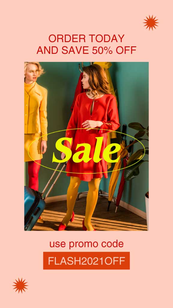 Vibrant Yellow Red Sale Poster Design