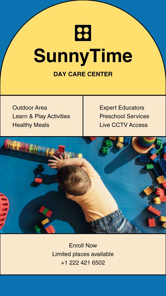 Warm Yellow Day Care Center Poster