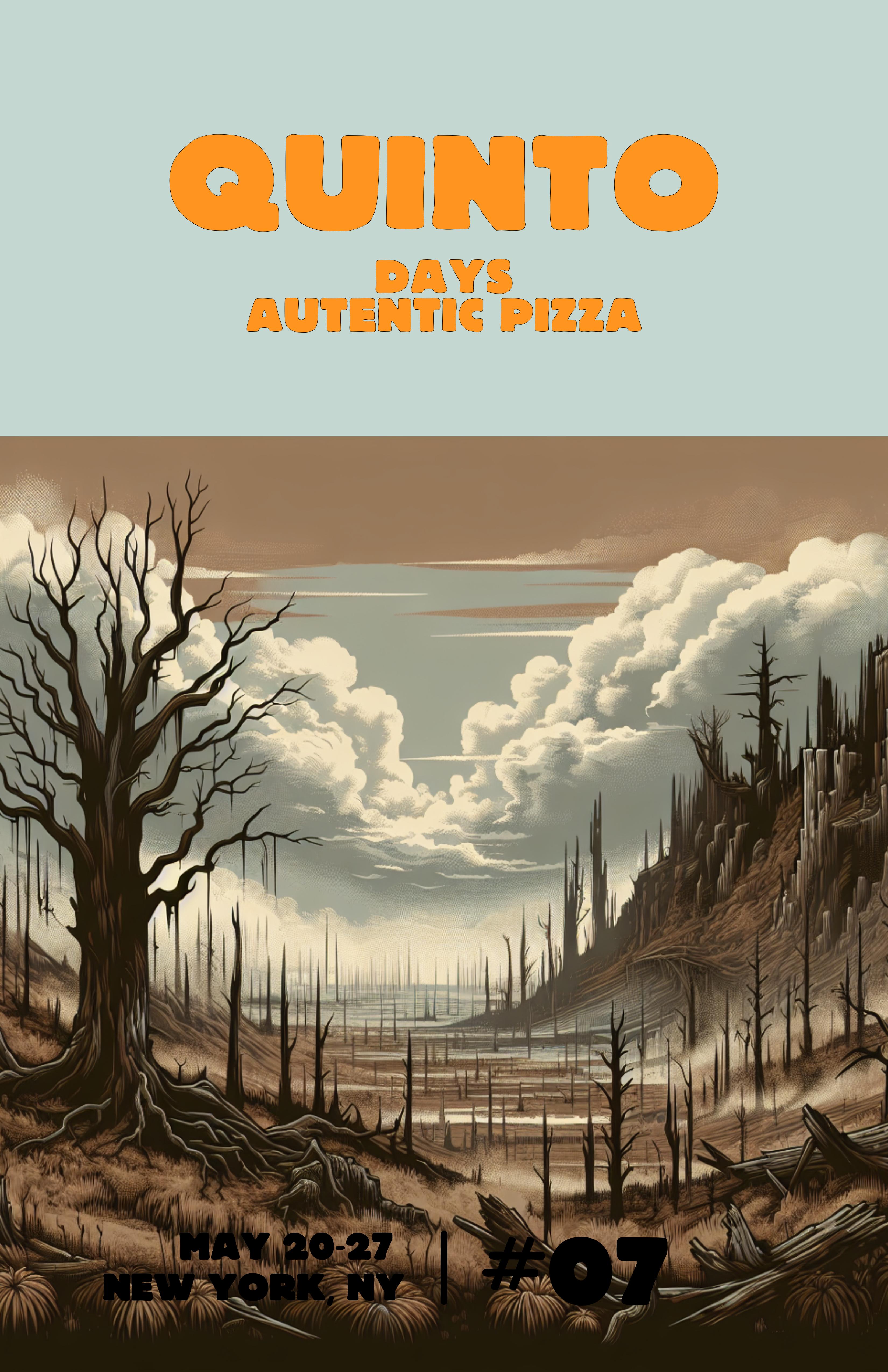 Sizzling Pizza Feast Poster in Warm Tones