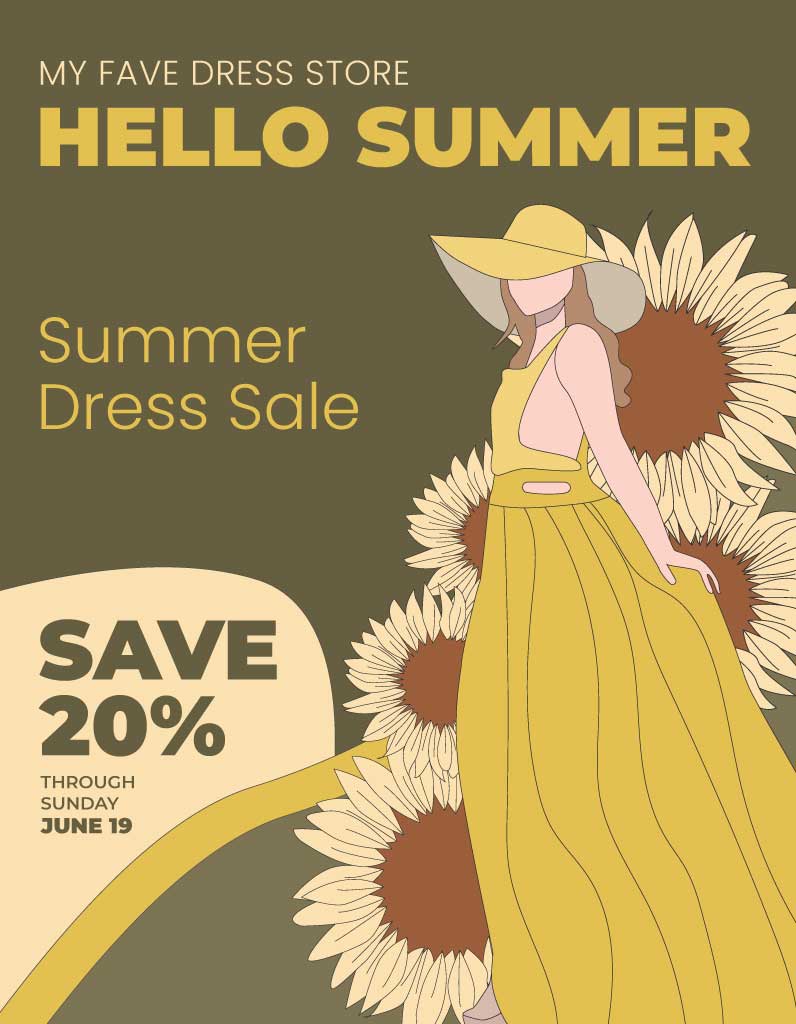 Sunny Yellow Summer Dress Sale Poster