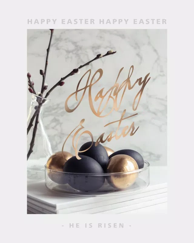 Template Elegant Marble Gray Easter Poster Design