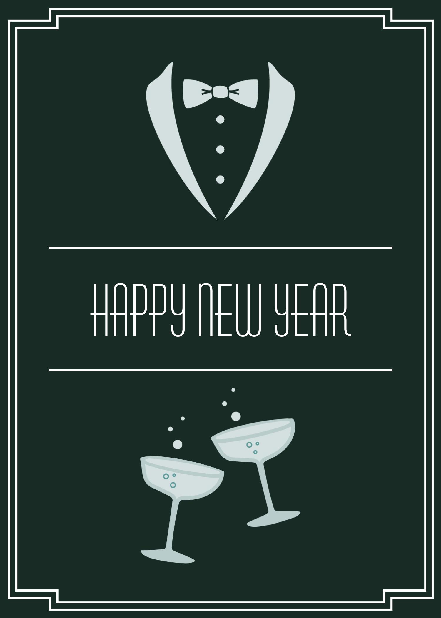 Elegant Teal New Year Poster Design