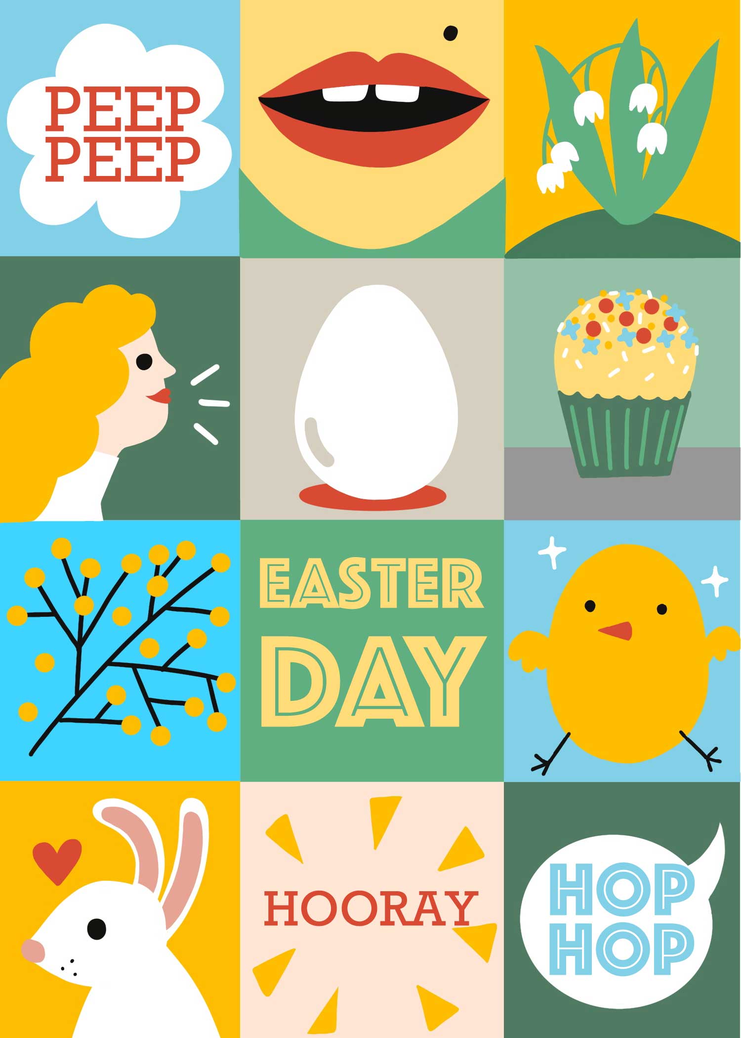 Colorful Easter Day Celebration Poster Design