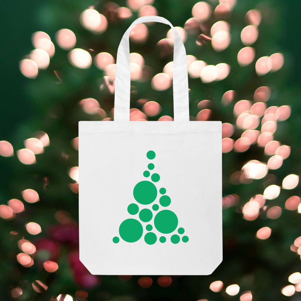 Template Charming Green Tree Tote Bag Design