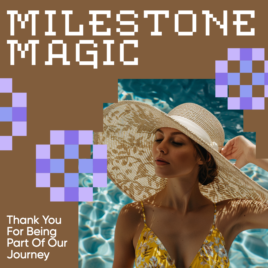 Milestone Magic Blue Pink Instagram Post Design