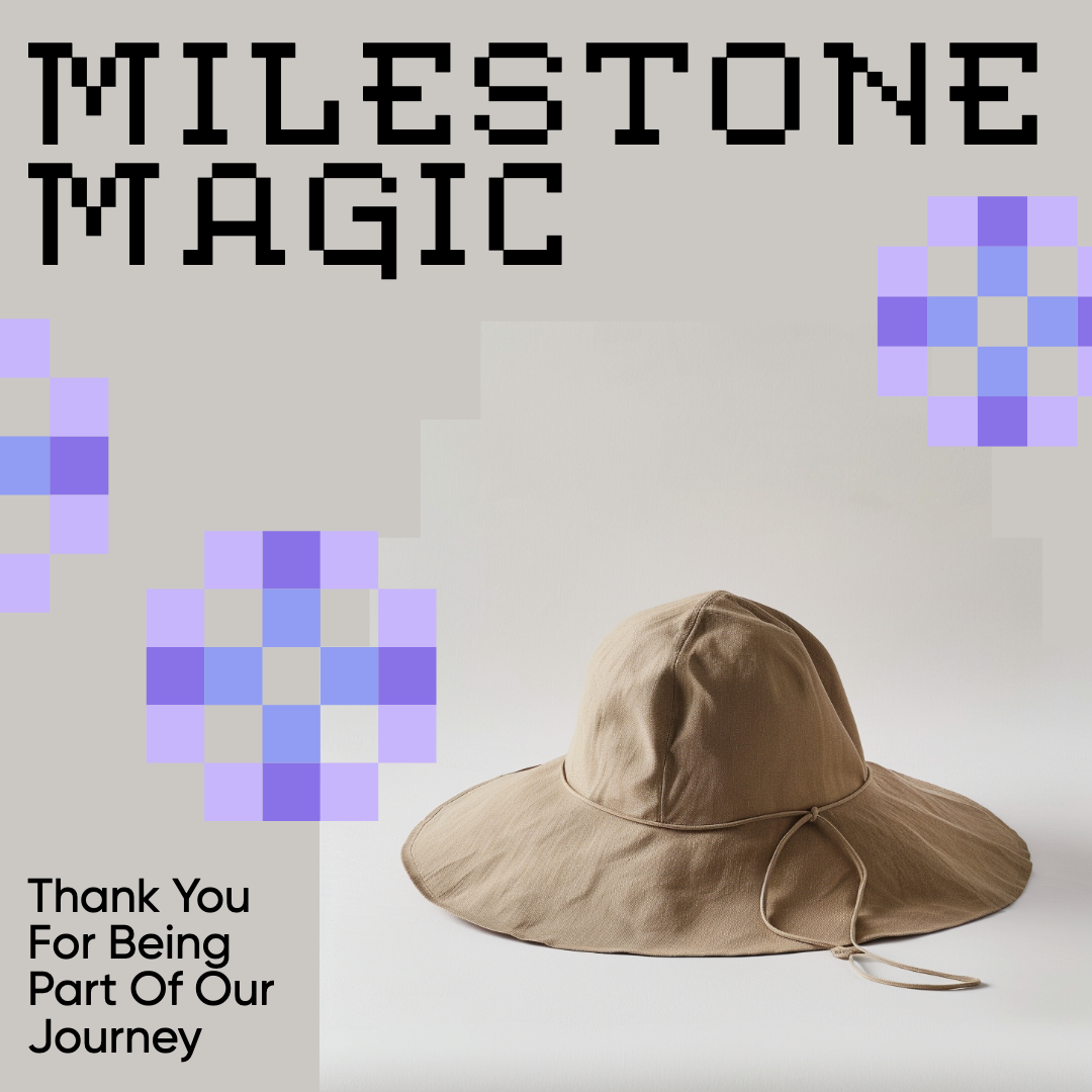 Milestone Magic Blue Pink Instagram Post Design