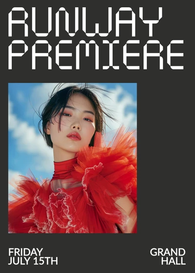 Template Bold Runway Premiere Invitation with Red Flair