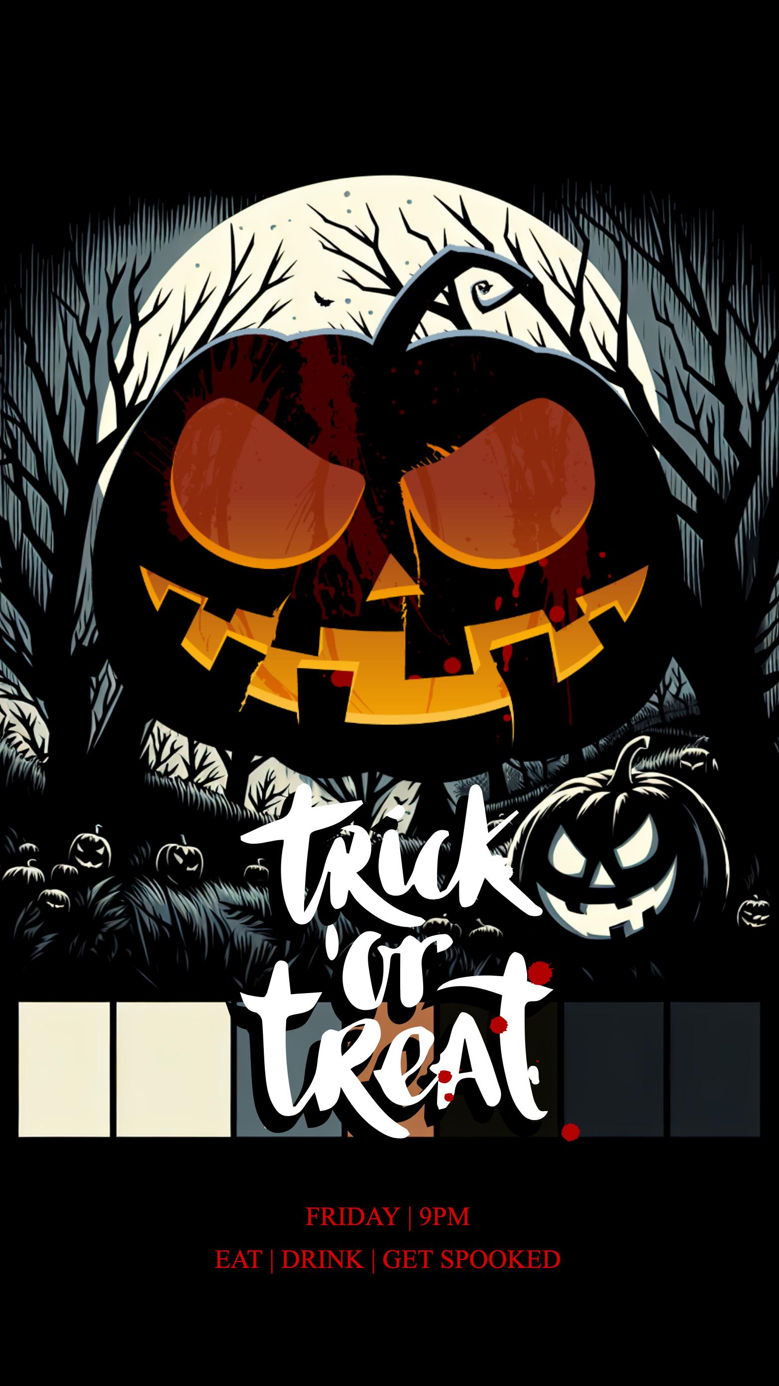 Spooky Halloween Bash Poster in Black Orange