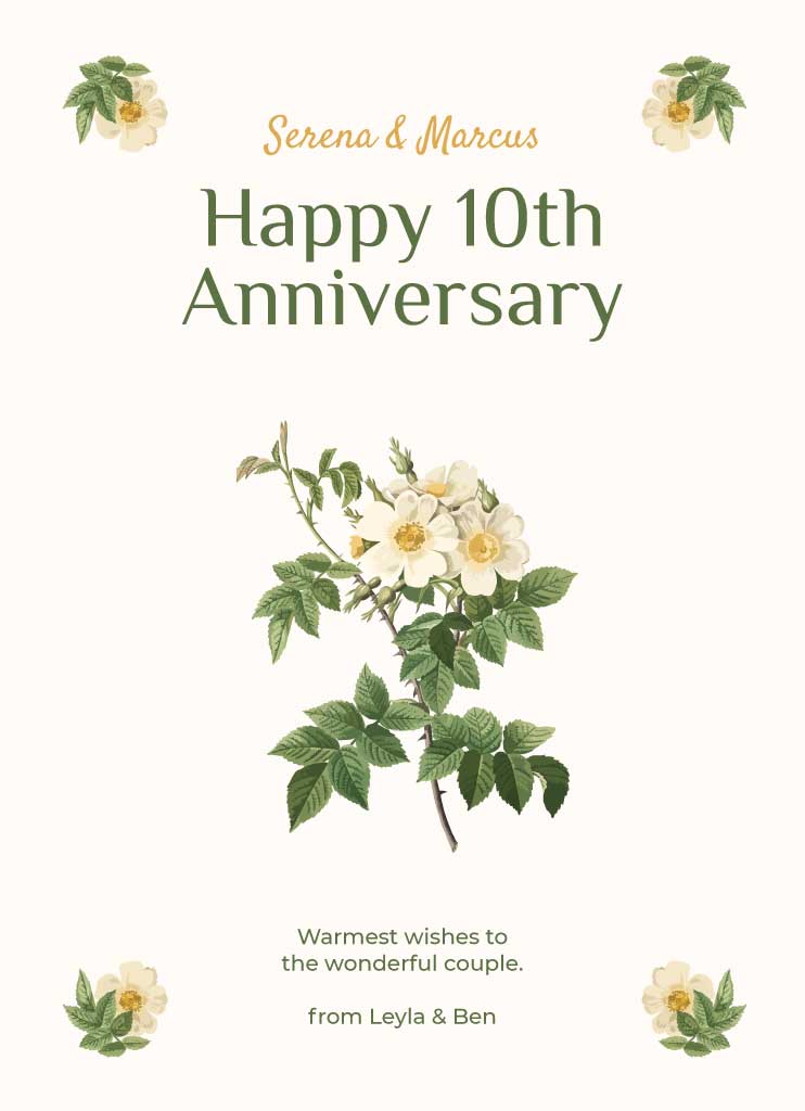 Elegant Green and White Anniversary Poster Design