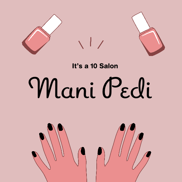 Elegant Mani Pedi Salon Ad in Pink Tones