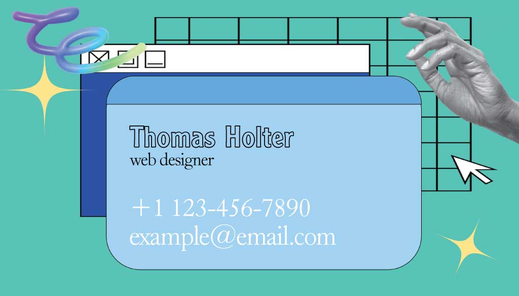 Blue and Teal Professional Business Card Template