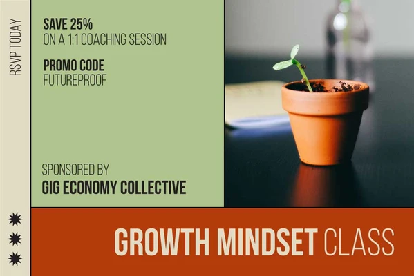 Template Green Orange Growth Mindset Class Ad