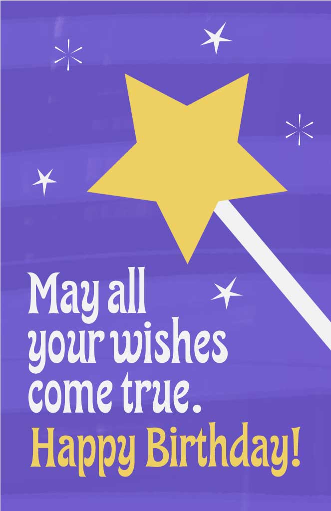 Cheerful Purple Birthday Wishes Poster