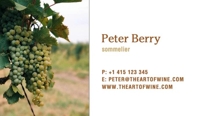 Template Elegant Vineyard Green Business Card Design