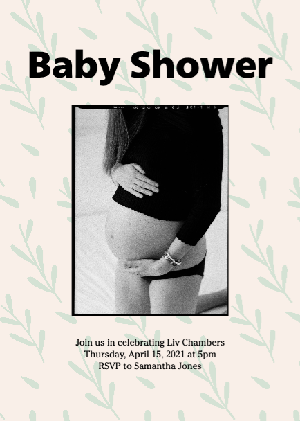Elegant Black and White Baby Shower Poster