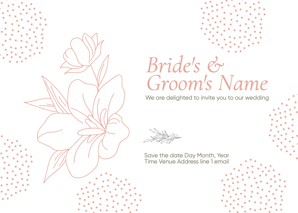 Template Elegant Coral Wedding Invitation Post