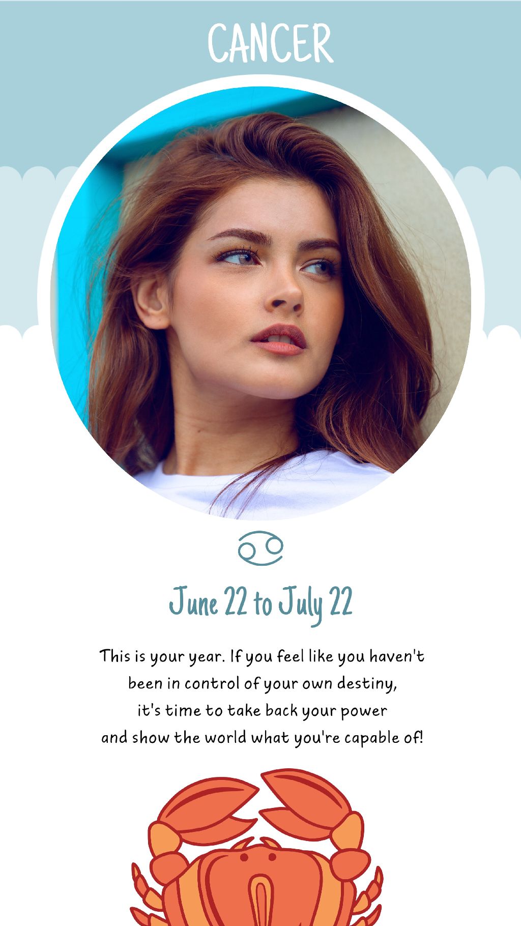 Cancer Zodiac Sign Sky Blue Social Post