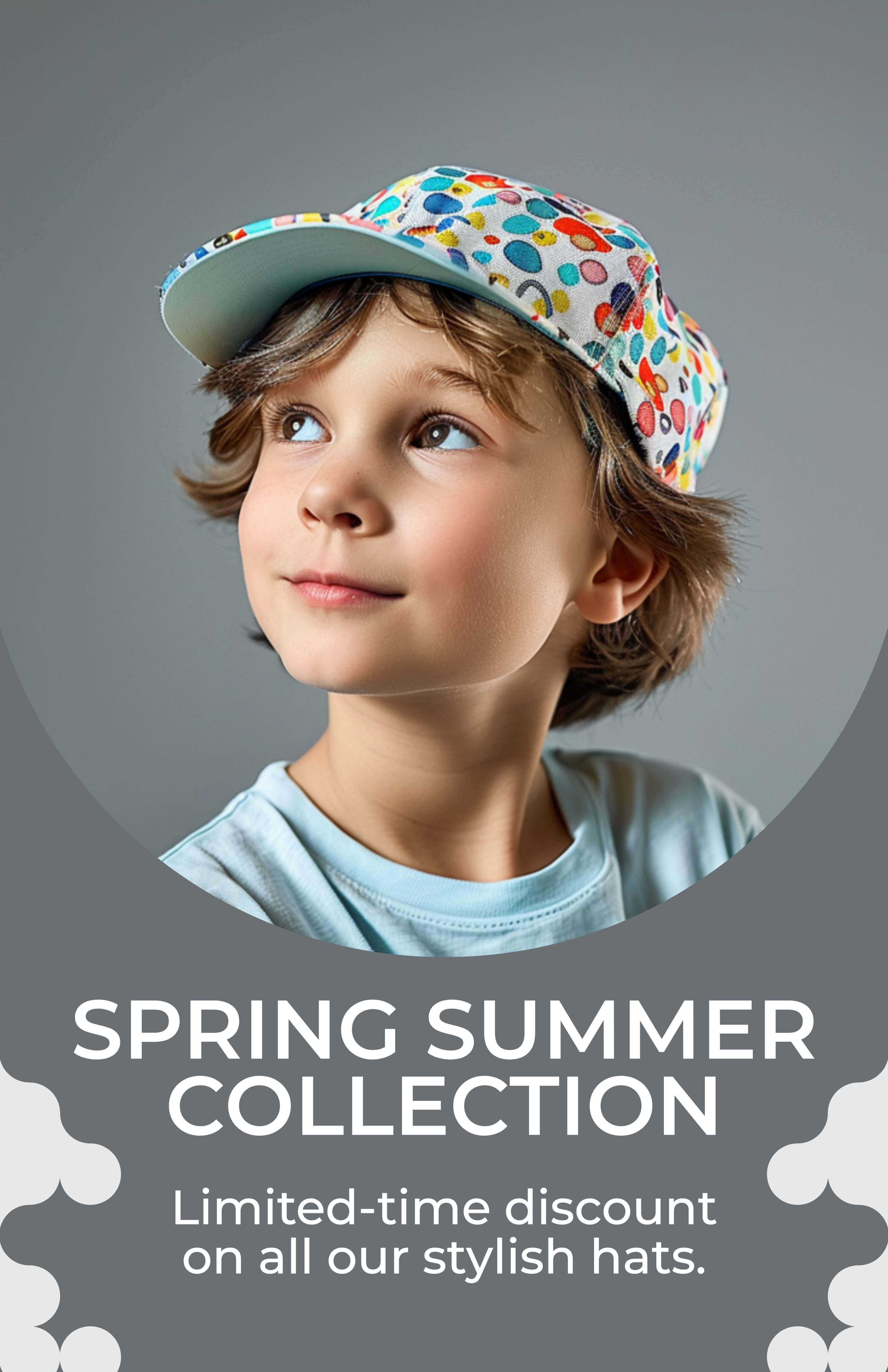 Template Charming Gray Spring Summer Collection Poster