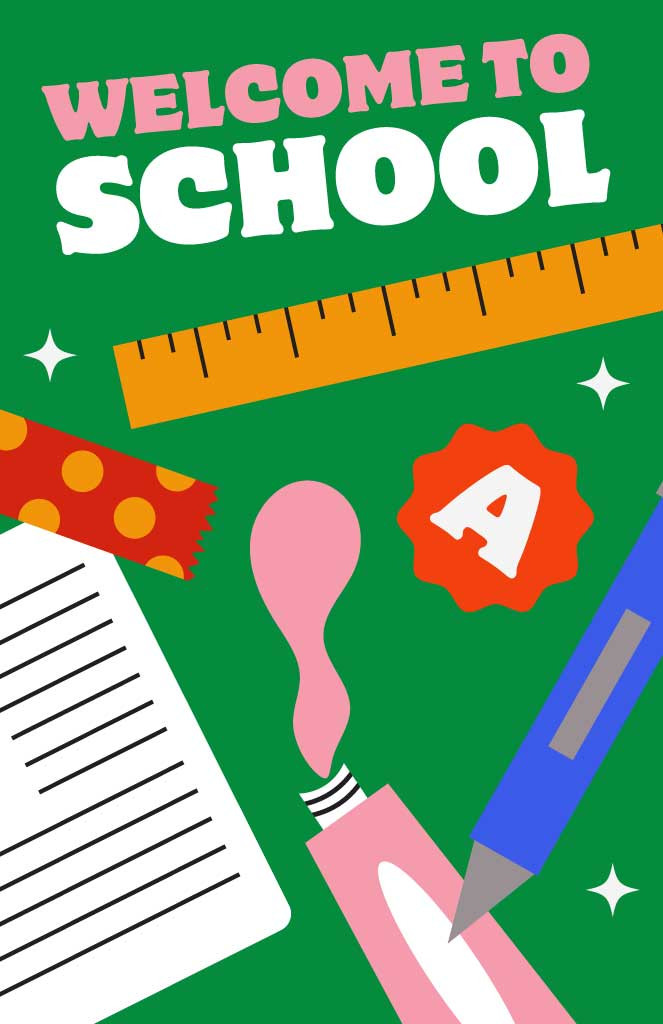 Template Vibrant Green Back-to-School Poster Design