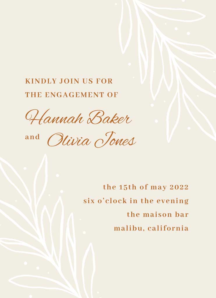 Elegant Beige Engagement Invitation Post