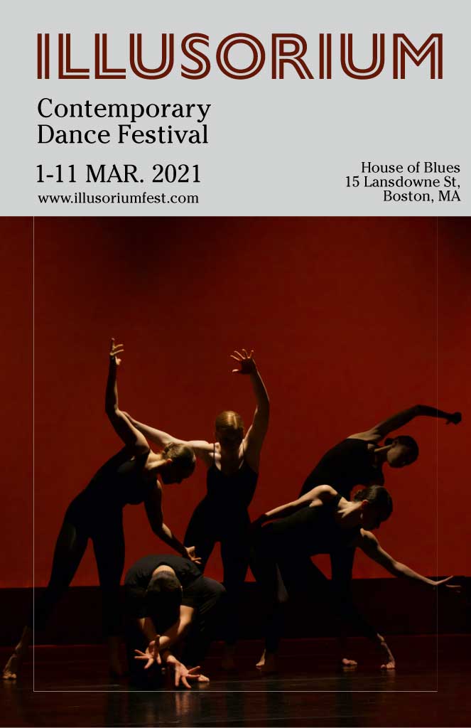 Captivating Maroon Contemporary Dance Festival Poster