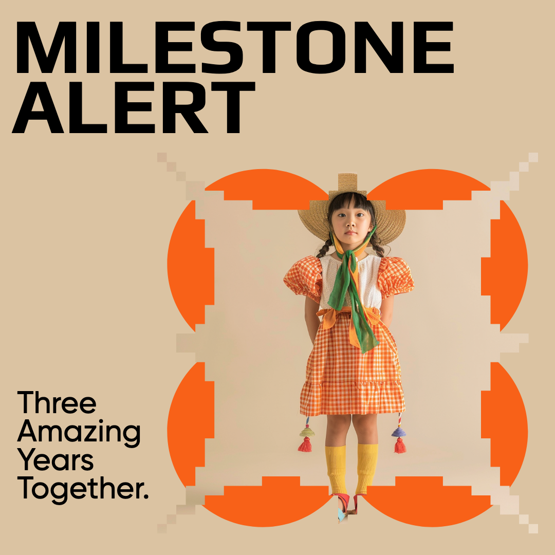 Celebratory Orange Milestone Instagram Post Design