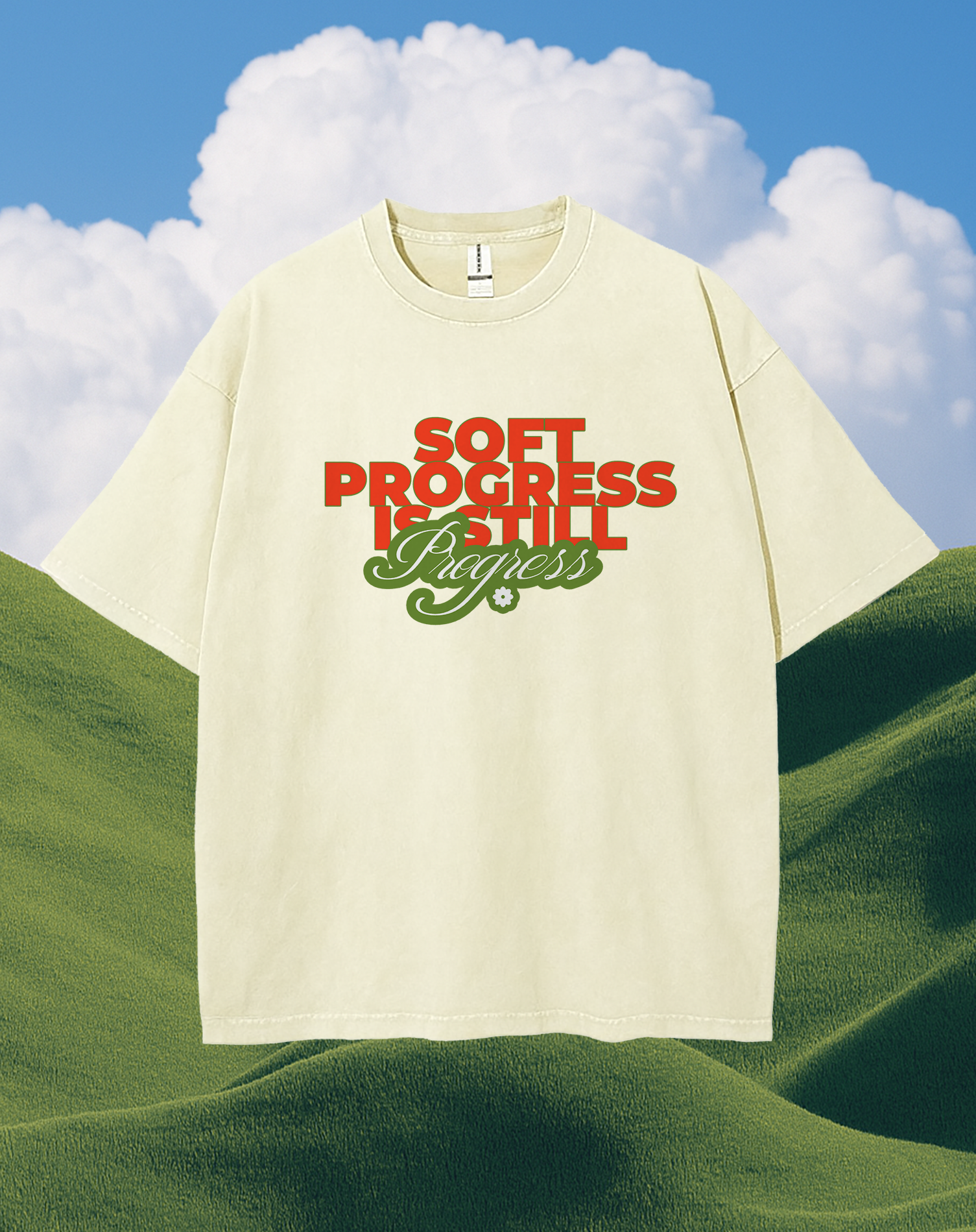 Template Soft Progress Inspirational T-Shirt Design Yellow