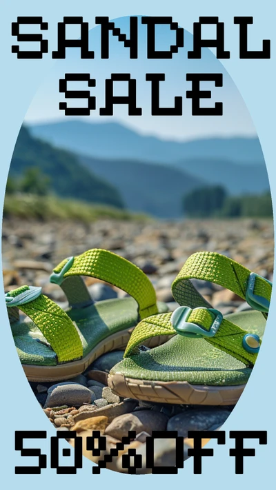 Template Vibrant Green Sandal Sale Instagram Story