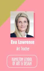 Professional Art Teacher Business Card Design in Pink