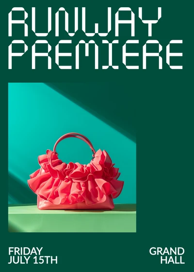 Vibrant Green Runway Premiere Invitation Design