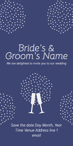 Elegant Navy Blue Wedding Invitation Post