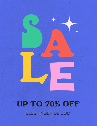 Colorful Bridal Sale Ad Poster Blue Background