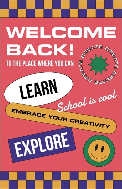 Template Vibrant School Spirit Poster Design in Pink