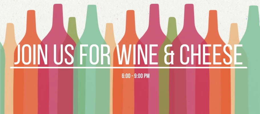 Template Colorful Wine and Cheese Gathering Poster