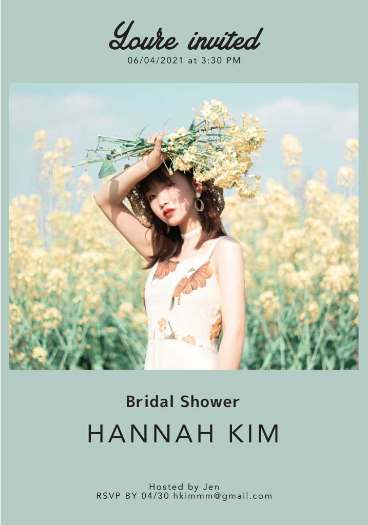 Template Elegant Sky Blue Bridal Shower Invitation