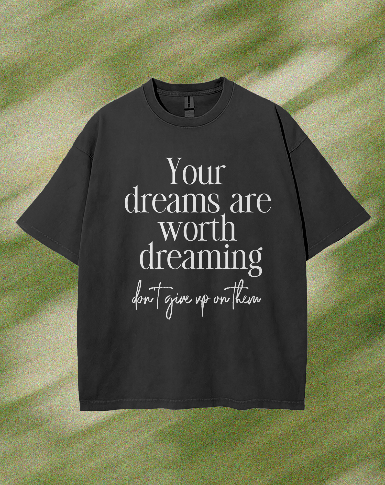 Template Inspirational Dark T-Shirt Design with Message