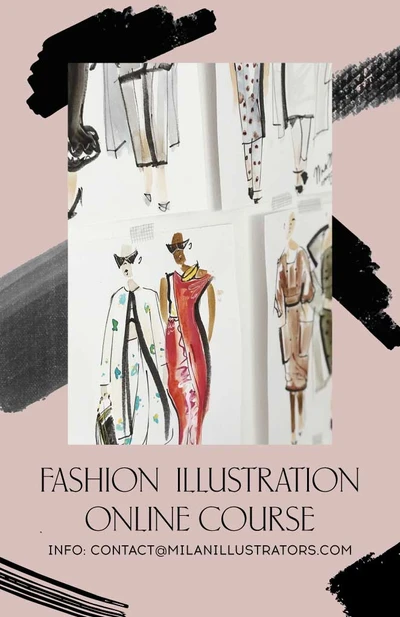 Template Chic Fashion Illustration Course Poster Design