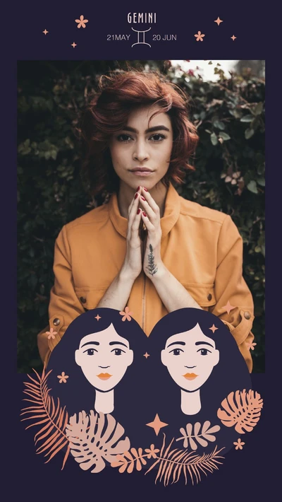 Template Gemini Zodiac Sign Elegant Social Post