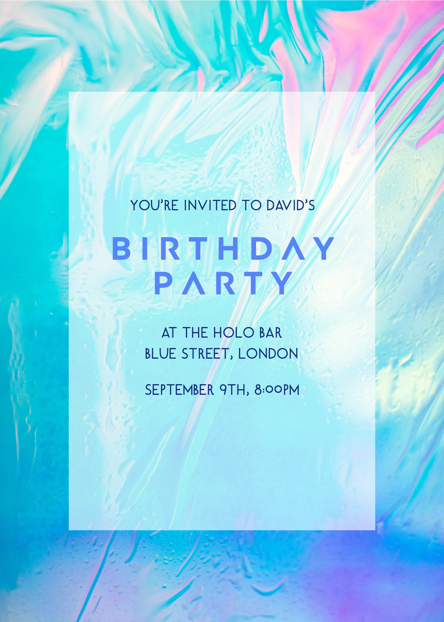 Vibrant Blue Birthday Celebration Post Template