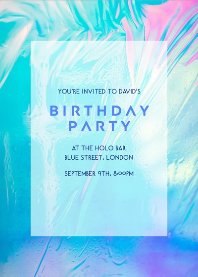 Template Vibrant Blue Birthday Celebration Post Template