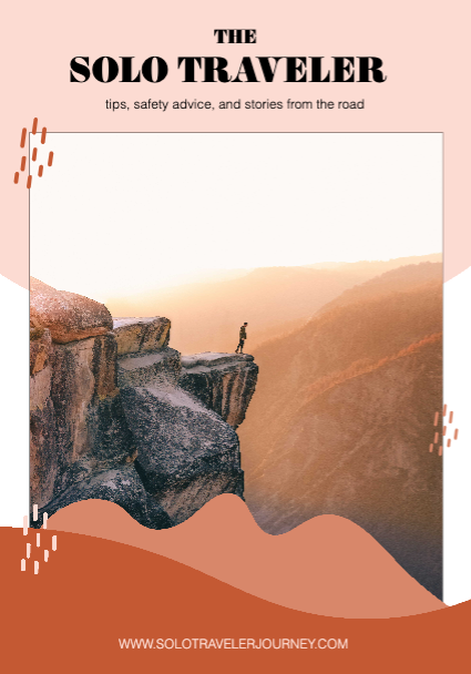 Adventurous Solo Travel Journey Poster in Coral